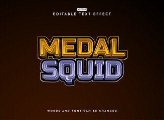 Wall Mural - funny 3d bold futuristic space medal squid 3d robot game logo text effect