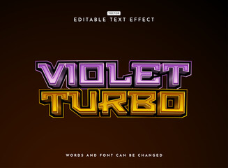 Wall Mural - funny bold futuristic violet turbo 3d robot game logo text effect