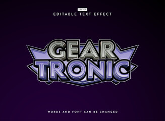 Wall Mural - modern 3d bold gear tronic game logo text effect