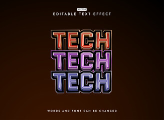 Wall Mural - modern 3d colorful tech game logo text effect