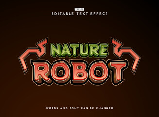 Wall Mural - modern futuristic 3d nature robot game logo text effect
