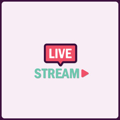 Poster - Vibrant live stream graphic template for online broadcast platforms