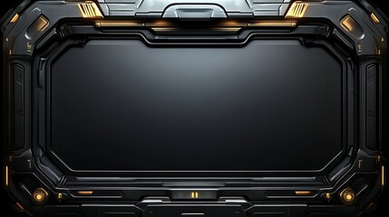 Futuristic Black Gold Panel Display Interface Design