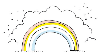 Wall Mural - png rainbow drawing sketch line.