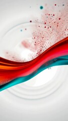 Aufkleber - A white background with a colorful wave in the middle. The wave is made up of red and blue colors