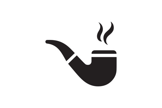 Pipe silhouette vector illustration in black and white, set against a white background