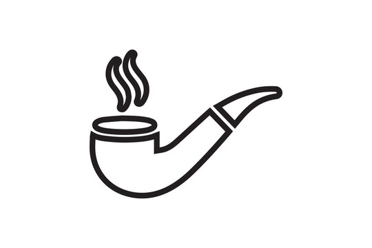 Pipe silhouette vector illustration in black and white, set against a white background