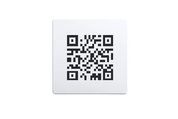 White and black QR code with black and white squares, isolated