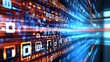 © Matoya - Digital data stream flowing through server room
