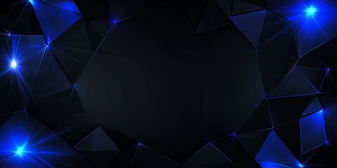 Aufkleber - Black background with blue shapes and a blue star. The blue shapes are arranged in a way that creates a sense of movement and energy. The star is shining brightly