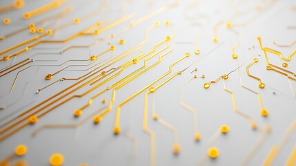 Poster - Innovative tech design showcase digital space image series clean environment close-up yellow circuits on white background
