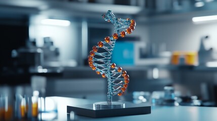 Poster - exploring advanced dna structure model modern lab scientific visualization high-tech environment gig