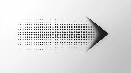 Poster - Minimalist Dotted Arrow Icon with Evenly Spaced Segments on White Background