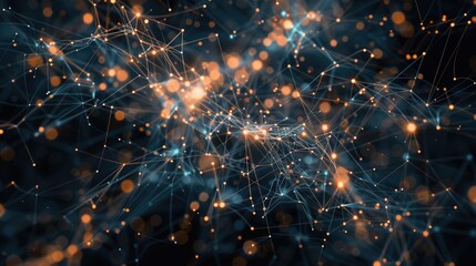 Poster - Explore a captivating 3D visualization showcasing millions of nodes and links in a vibrant digital space, highlighting the beauty of complex network connections.