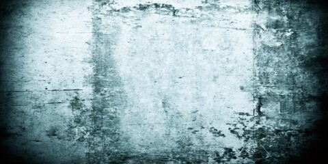 Poster - Grunge blue concrete wall creating a textured background with vignette effect
