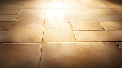 Poster - A beautifully tiled floor capturing natural light streaming through the tiles creating an inviting and bright ambience in a studio environment.