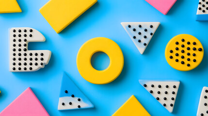 Aufkleber - A variety of different shapes forming a vibrant and colorful abstract composition with polygon designs showcasing creative graphics.