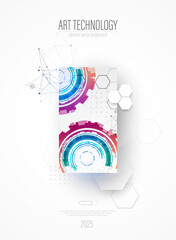 Fototapete - Modern technology design for posters. Page layout. Futuristic ART background. Scientific cover template for presentations.