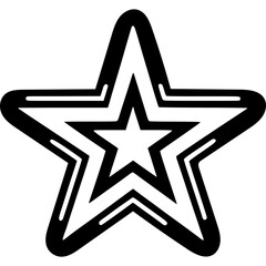 Poster - Black and white star logo with rounded edges featuring a smaller star inside creating a layered design perfect for sports team emblem or brand identity a circular logo