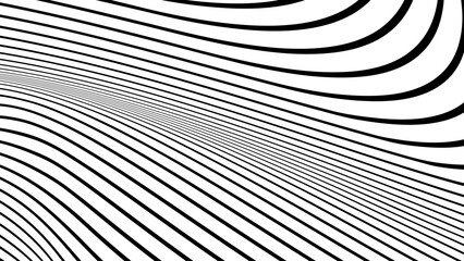 Leinwandbilder - Black and white wavy line pattern