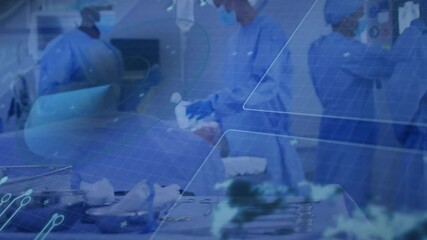 Poster - Performing surgery, medical team using digital animation data in operating room