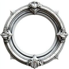 Fototapete - Vintage Ornate Round Frame with Detailed Floral Design and Aged Texture, Perfect for Decoration and Photo Display