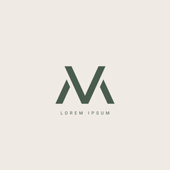 Fototapete - MV VM logo Design Template Vector Graphic Branding Element