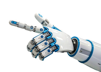 Poster - Robotic hand pointing, futuristic technology concept.