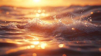Aufkleber - The water is splashing and the sun is shining on it. The water is calm and the sun is reflecting on it