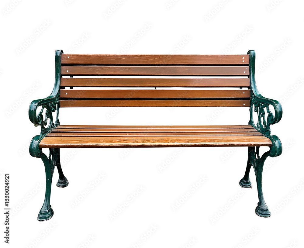 Removed BREAK park bench, isolated on a transparent background, cutout ...