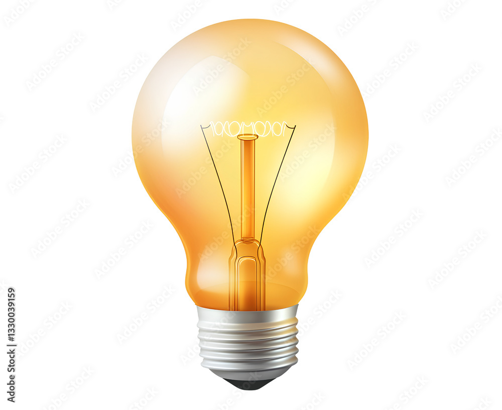 Yellow light bulb icon isolated on a transparent background, cutout PNG ...