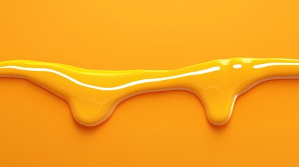Fototapete - Yellow liquid drips down a yellow surface. The liquid is thick and has a shiny appearance