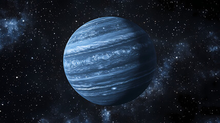Wall Mural - a lone planet in the vastness of space. infinite glow. illustration