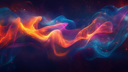Fototapete - Flowing interconnects abstract wallpaper digital realm gigapixel art virtual space creative perspective dynamic connectivity