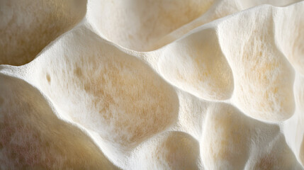 Poster - Unique white rock featuring a striking red spot captured against a soft ambient light providing an artistic perspective on natural form.