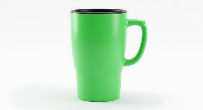 Green Travel Mug Isolated on White Background Ready for Your Drink