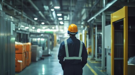 Poster - Worker utilizing wearable iot technology smart factory digital innovation industrial environment first-person perspective gigapixel insights