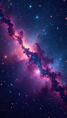 Wall Mural - stunning nebula and star cluster, expansive galaxy background ideal for web banner, milky way, banne