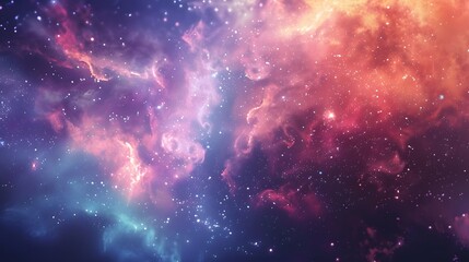 Wall Mural - a colorful space background with many stars and a few clouds
