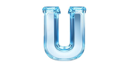 Wall Mural - cool and frosty blue ice letter u, a winterthemed alphabet icon for frozen designs