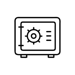 Poster - Safe icon illustration representing security and protection in a minimalist design