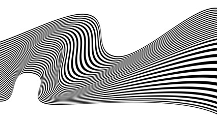 Leinwandbilder - Black and white wavy line pattern