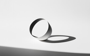 Poster - White Cylinder on White Background with Shadow