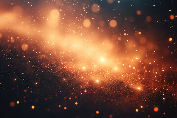 Aufkleber - warm, glowing abstract background with shimmering golden bokeh lights creating magical and dreamy atmosphere. gradient transitions from dark to light, enhancing ethereal effect