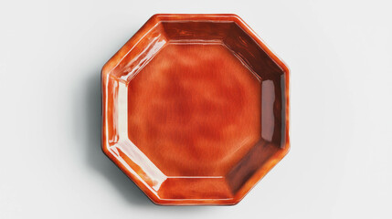 Aufkleber - Realistic empty octagonal ceramic plate design for home decor and dining settings