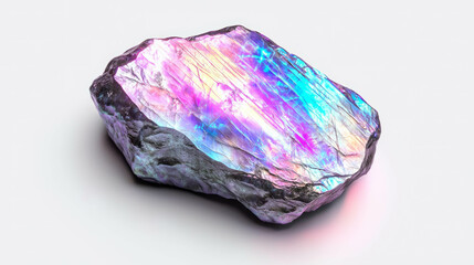 Poster - Realistic iridescent labradorite gemstone with vibrant colors for design and craft inspiration