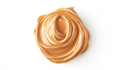 Poster - Creamy peanut butter swirls top view for culinary design and promotion