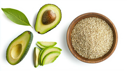 Poster - Healthy quinoa and avocado arrangement for culinary inspiration