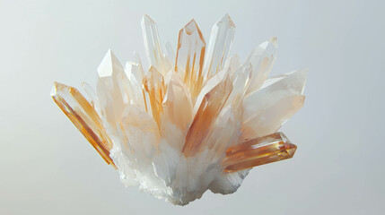 Aufkleber - Stunning rutilated quartz crystal cluster for mineral enthusiasts and natural decor inspiration