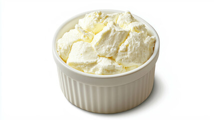 Poster - Creamy soft ricotta cheese in ramekin for culinary delights and gourmet dishes